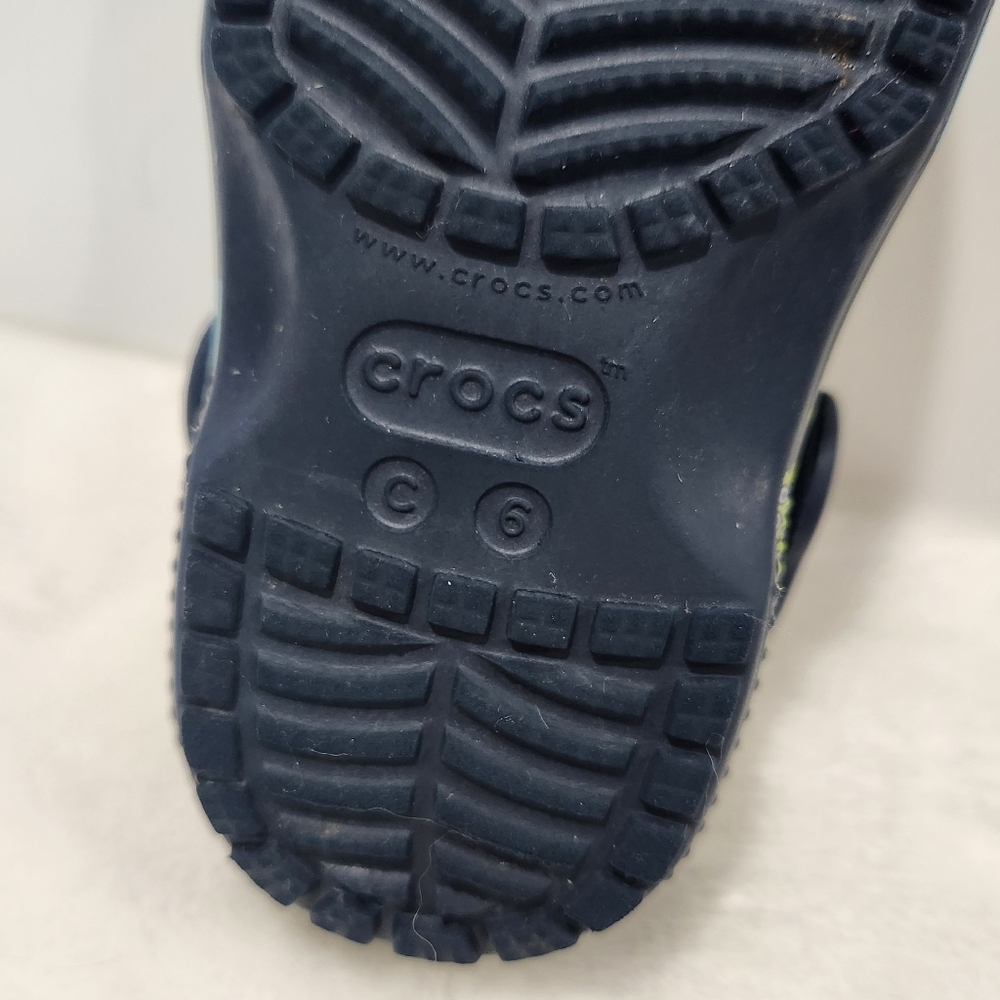 Crocs Navy Blue Green Monster Slip On Shoes Boys Size 6 - Picture 11 of 12